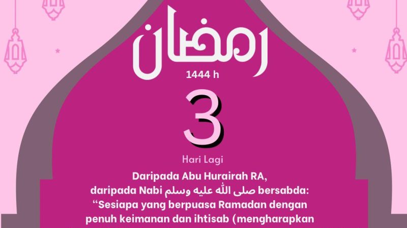 3 HARI SEBELUM RAMADHAN ( 2023//1444h) 😇