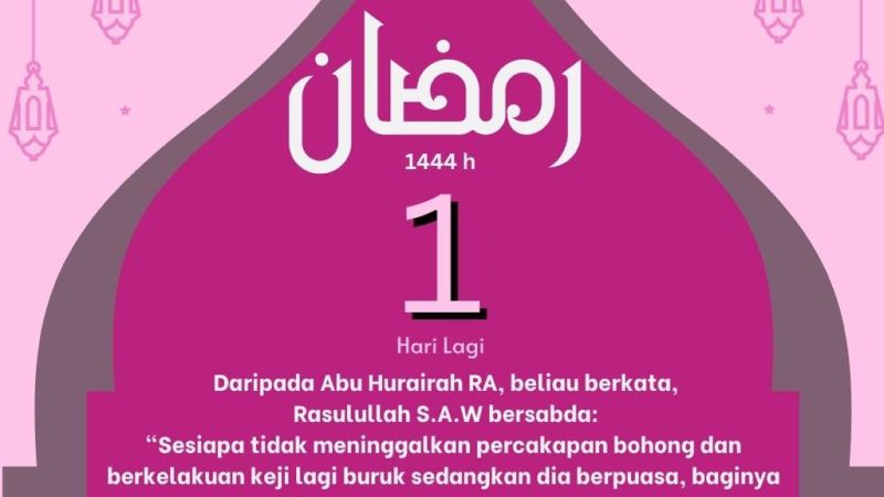  1 HARI SEBELUM RAMADHAN ( 2023//1444h) 😇